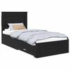 vidaXL Bettrahmen Schwarz Eichen-Optik 90 x 200 cm Holzwerkstoff