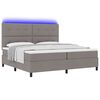 vidaXL Boxspringbett mit Matratze mit LED Taupe 200 x 200 cm Stoff