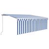 vidaXL Markise Manuell Einziehbar mit Rollo 4,5x3 m Blau & Wei&szlig;
