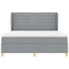 vidaXL Boxspringbett mit Matratze Hellgrau 200 x 180 cm Stoff