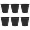 vidaXL Runder Blumentopf 6 stk. Schwarz &Oslash; 19 x 16 cm Kunststoff