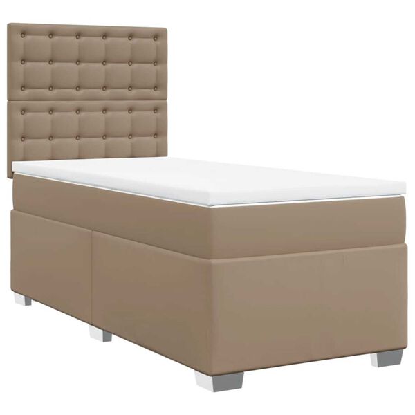 vidaXL Boxspringbett mit Matratze Cappuccino-Braun 90x200cm Kunstleder