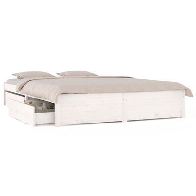 vidaXL Bett mit Schubladen Weiß 120x190 cm 4FT Small Double