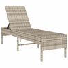 vidaXL Sonnenliege mit Auflage Hellgrau 55x200x44 cm Poly Rattan