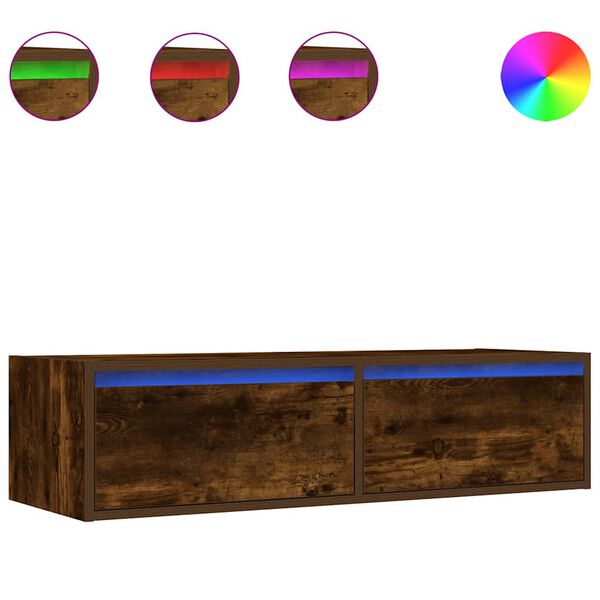 vidaXL TV-Schrank mit LED-Leuchten R&auml;uchereiche 100x35,5x25 cm