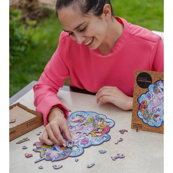 UNIDRAGON 313-tlg. Holzpuzzle Inspiring Unicorn King Size 31x41 cm