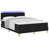 vidaXL LED Boxspringbett mit Matratze Schwarz 140 x 200 cm Stoff