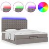 vidaXL Ottoman-Bett mit Matratzen & LEDs Taupe 200x200 cm Stoff