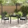 vidaXL Garten Essgruppe mit Kissen 3 pcs Schwarz Poly-Rattan