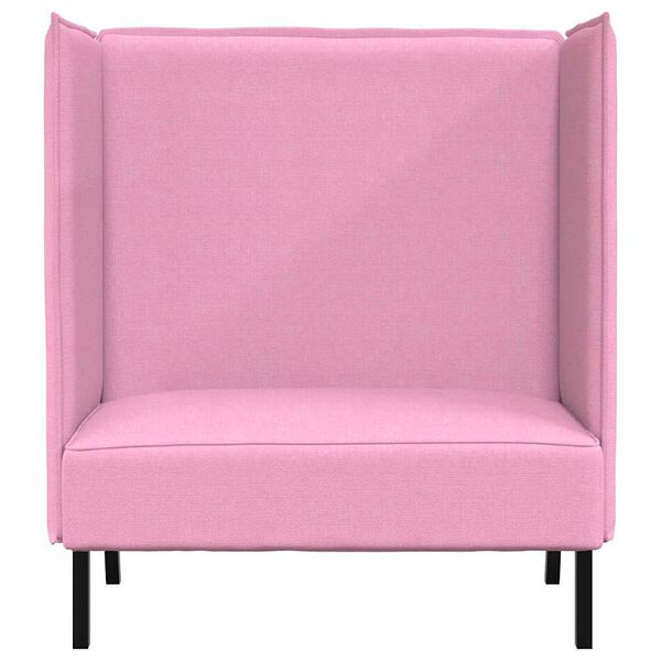 vidaXL Hoher R&uuml;cken Sofa 101cm Rosa Stoff