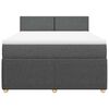 vidaXL Boxspringbett mit Matratze Dunkelgrau 140x200 cm Stoff