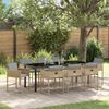 vidaXL Garten Essgruppe mit Kissen 9 pcs Beige Poly-Rattan