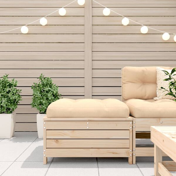 vidaXL Gartenhocker mit Kissen Massivholz Kiefer