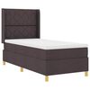 vidaXL Boxspringbett mit LED-Lichtleisten Braun 90 x 190 cm Stoff