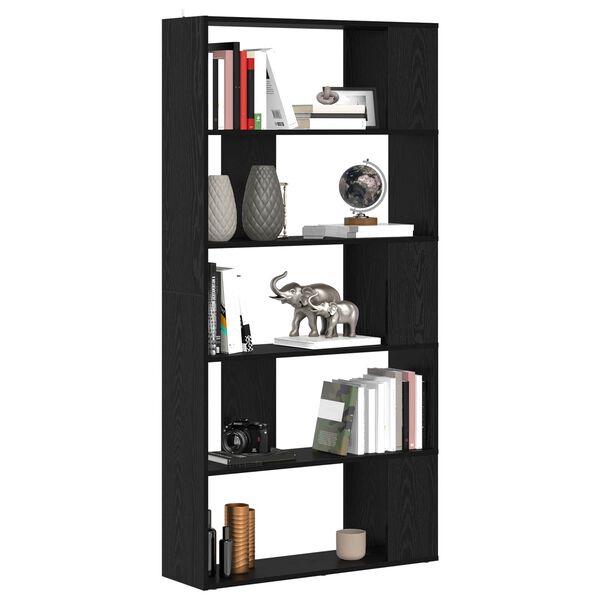 vidaXL B&uuml;cherregal Schwarz Eichen-Optik 80 x 24 x 159 cm Holzwerkstoff