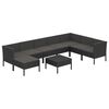 vidaXL 9-tlg. Garten-Lounge-Set mit Auflagen Poly Rattan Schwarz