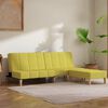 vidaXL Schlafsofa 2-Sitzer mit Hocker Gr&uuml;n Stoff