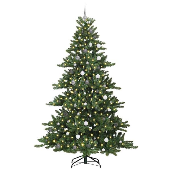 vidaXL K&uuml;nstlicher klappbarer Weihnachtsbaum Gr&uuml;n 240 cm PVC und Stahl