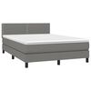 vidaXL Boxspringbett mit Matratze & LED Dunkelgrau 140x190 cm Stoff