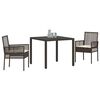 vidaXL Garten Essgruppe 3 pcs Braun Poly-Rattan