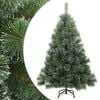 vidaXL K&uuml;nstlicher Scharnier-Weihnachtsbaum schneebedeckt Gr&uuml;n 150 cm