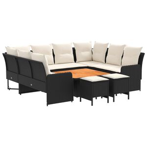 vidaXL M&ouml;belsets 8 stk. Schwarz und Creme PE-Rattan