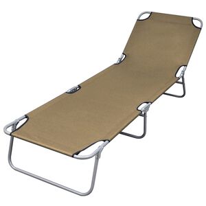 vidaXL Sonnenliege Klappbar mit R&uuml;ckenlehne Verstellbar Taupe