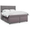 vidaXL Boxspringbett mit Matratze Grau 180x200 cm Kunstleder