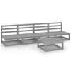 vidaXL 5-tlg. Garten-Lounge-Set Grau Massivholz Kiefer