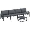 vidaXL Gartensofa-set 5 stk. Schwarz Stahl