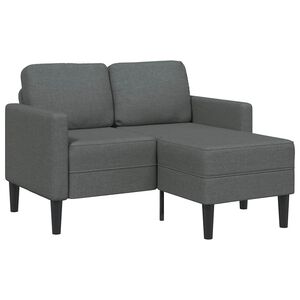 vidaXL 2-Sitzer-Sofa mit Chaiselongue L-f&ouml;rmig Dunkelgrau 125 cm Stoff