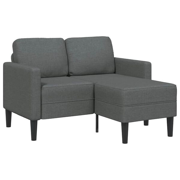 vidaXL 2-Sitzer-Sofa mit Chaiselongue L-f&ouml;rmig Dunkelgrau 125 cm Stoff