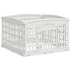 vidaXL 4-Panel Hundelaufstall 88 x 88 x 56 cm Kunststoff Wei&szlig; Klappbar