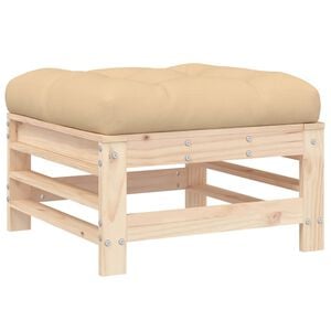 vidaXL Gartenhocker mit Kissen Massivholz Kiefer
