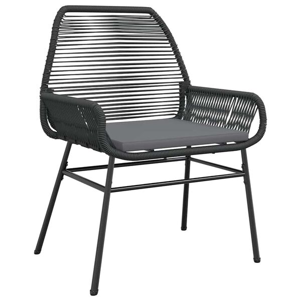 vidaXL 9-tlg. Garten-Essgruppe mit Kissen Schwarz Poly Rattan Glas