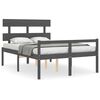 vidaXL Seniorenbett ohne Matratze Grau Doppelbett Massivholz