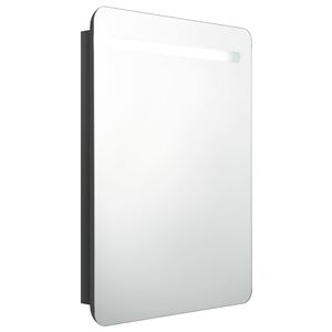 vidaXL LED-Bad-Spiegelschrank Gl&auml;nzendes Schwarz 60x11x80 cm