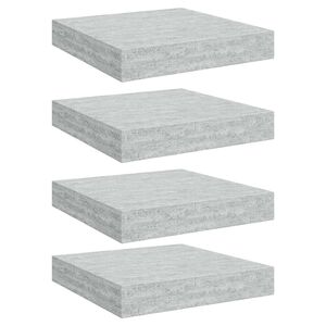 vidaXL Schweberegale 4 Stk. Betongrau 23x23,5x3,8 cm MDF