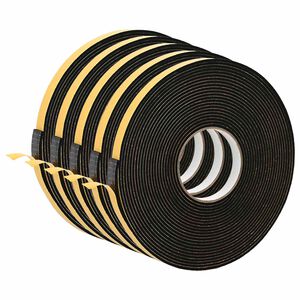 vidaXL Selbstklebendes Schaumstoffband 5 stk. Schwarz 15 mm x 10 m