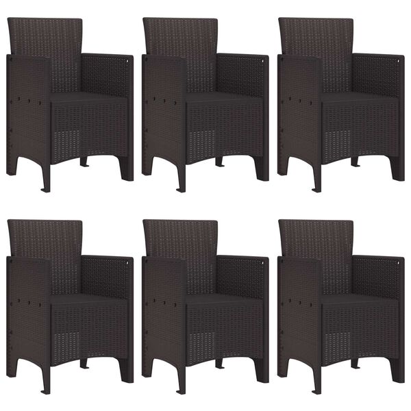 vidaXL Garten Essgruppe 7 pcs Braun Polt Rattan