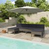 vidaXL 6-tlg. Garten-Lounge-Set mit Auflagen Poly Rattan Grau