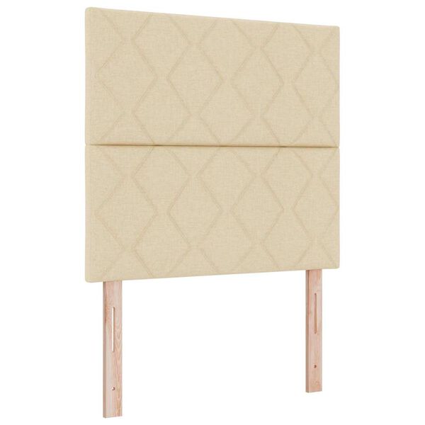vidaXL Boxspringbett mit Kopfteil Creme 120 x 190 cm Stoff
