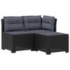 vidaXL 3-Sitzer Garten Sofa mit Kissen Rattan-Look PP Anthrazit