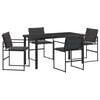 vidaXL Garten Essgruppe 5 pcs Schwarz 140 x 70 x 73 cm