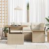 vidaXL Garten-Sofa-Set mit Speicher 5 pcs Beige Poly Rattan