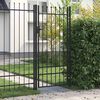 vidaXL Zauntor BOXTEL Einzelt&uuml;r mit Dorn Stahl 1 x 2 m Schwarz