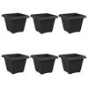 vidaXL Quadratischer Blumentopf 6 pcs Schwarz 38 x 38 x 30 cm