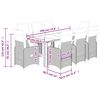 vidaXL 9-tlg. Garten-Bistro-Set mit Kissen Grau Poly Rattan