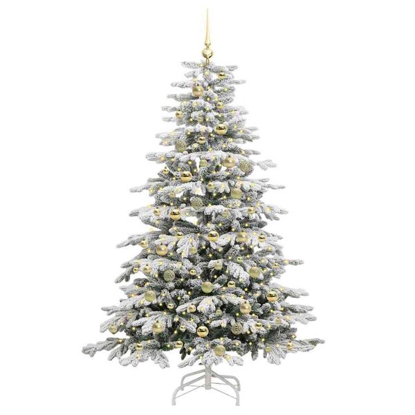 vidaXL K&uuml;nstlicher klappbarer Weihnachtsbaum Wei&szlig; 180 cm PE und PVC
