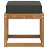 vidaXL Hocker Bank mit Kissen Natur und Anthrazit 43 x 43 x 37 cm